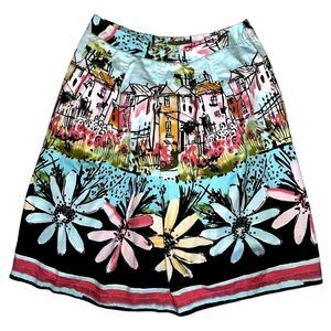 i.e. postcard‎ print skirt 10
